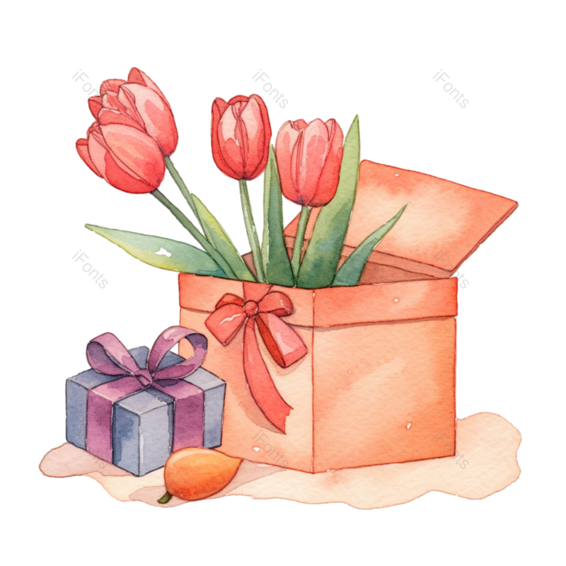 礼盒图片,插花元素,PNG,免抠素材